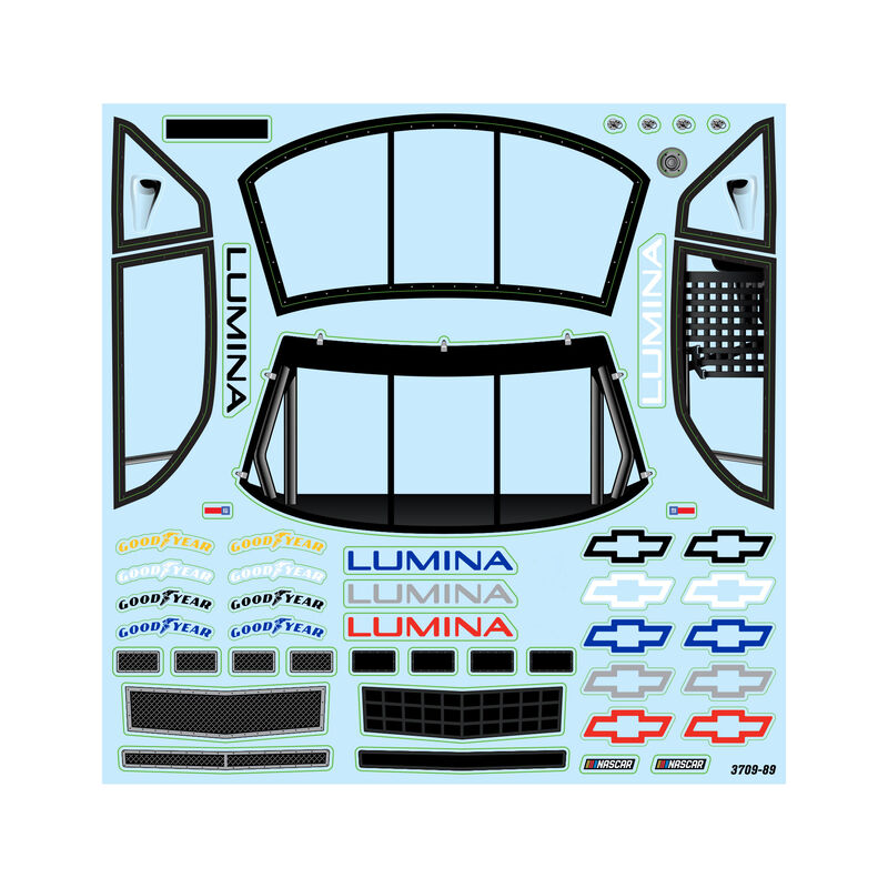 Pro-Line 1/12 Pre-Cut 1990 Chevy Lumina Clear Body: Losi NASCAR